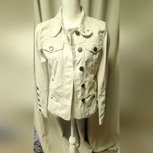 Twill Twenty Two Cream Utility Jacket